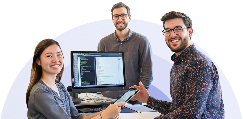 People with a computer