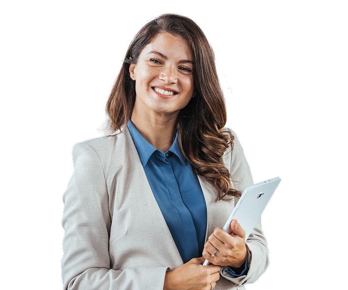 person with tablet